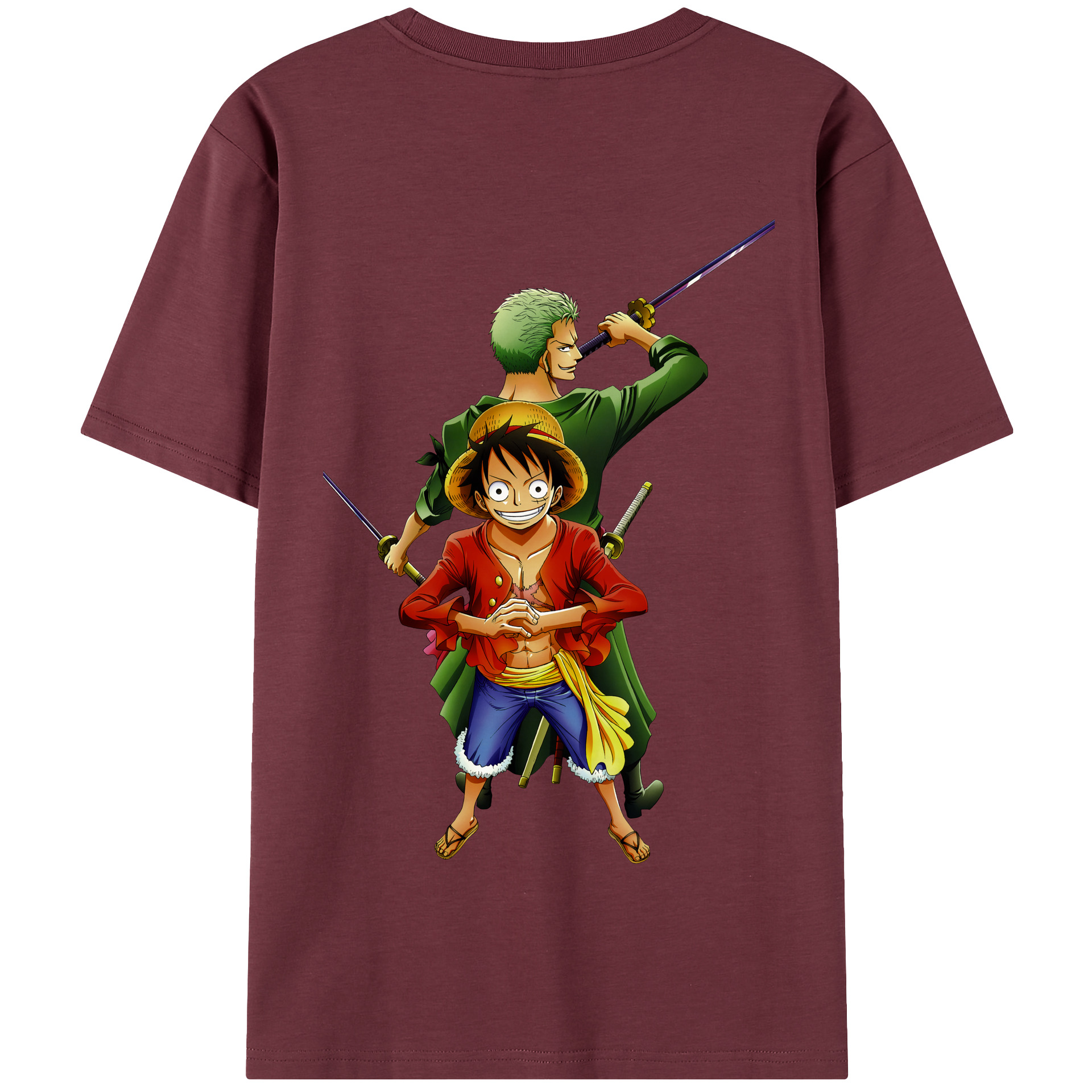 ワンピース モンキー・D・ルフィ ONE PIECE Monkey D. Luffy 綿100％半袖Tシャツ（背面プリント）